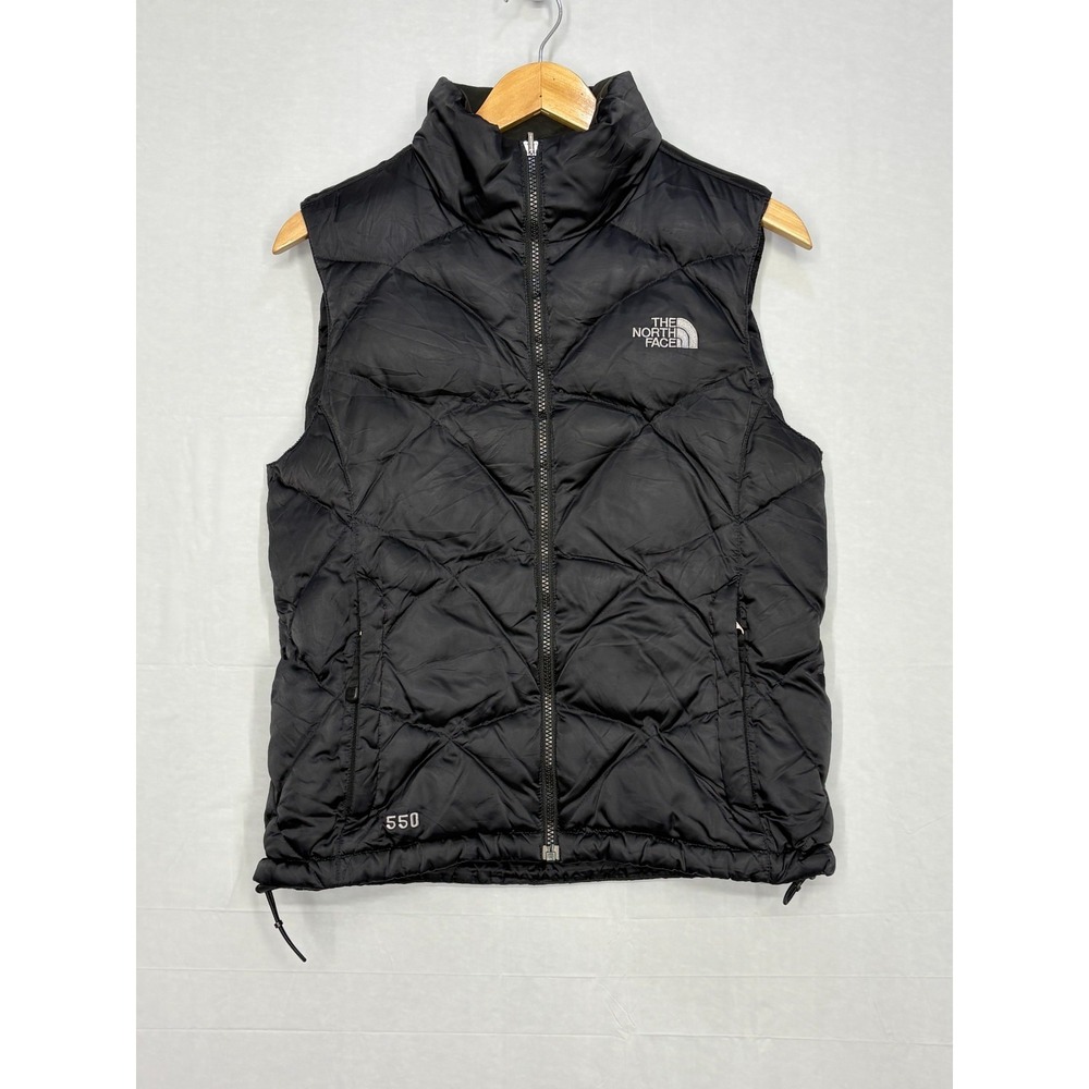The North Face 550 Fill Power Goose Down Puffer‎ Vest Womens Black Full Zip S